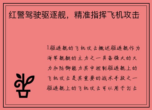 红警驾驶驱逐舰，精准指挥飞机攻击